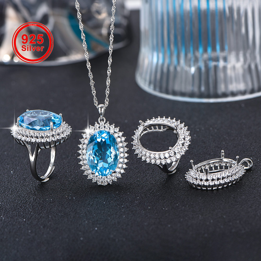 Jewelry Making Ring Tool - 13x18 مللي متر S925 فضة قلادة