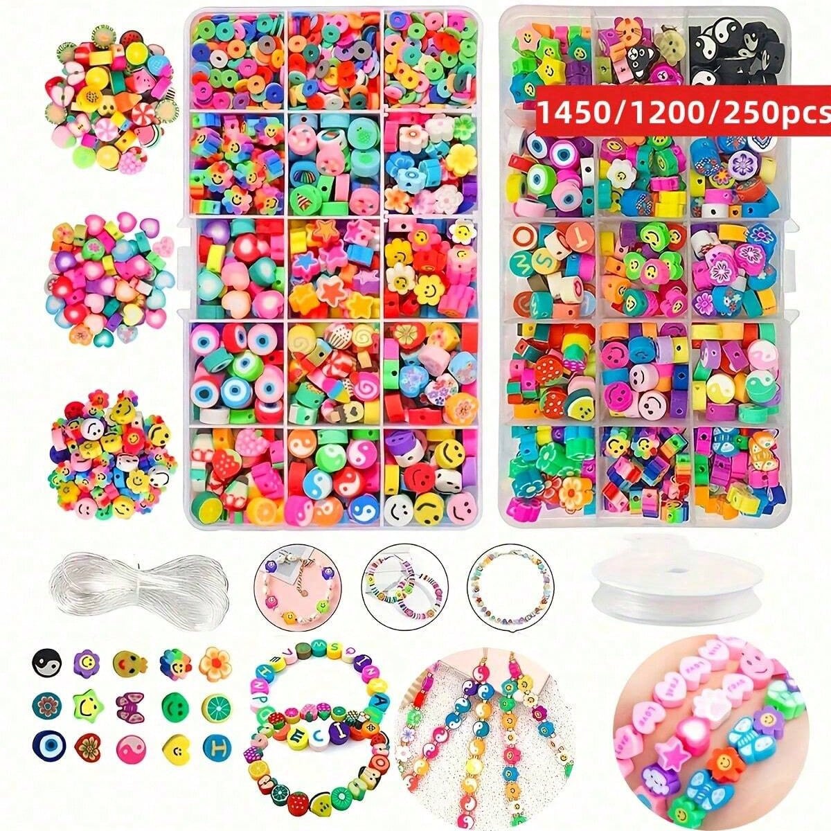 Jewelry Making Thread - مجموعة خرز من الطين البوليمر 1450/1200/250