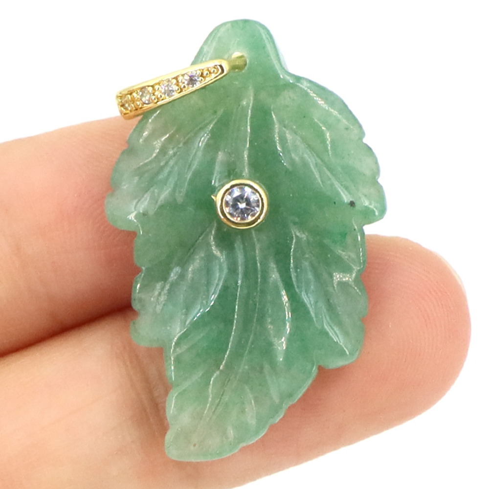 Jewelry Making Gemstones - قلادة على شكل ورقة من الحجر