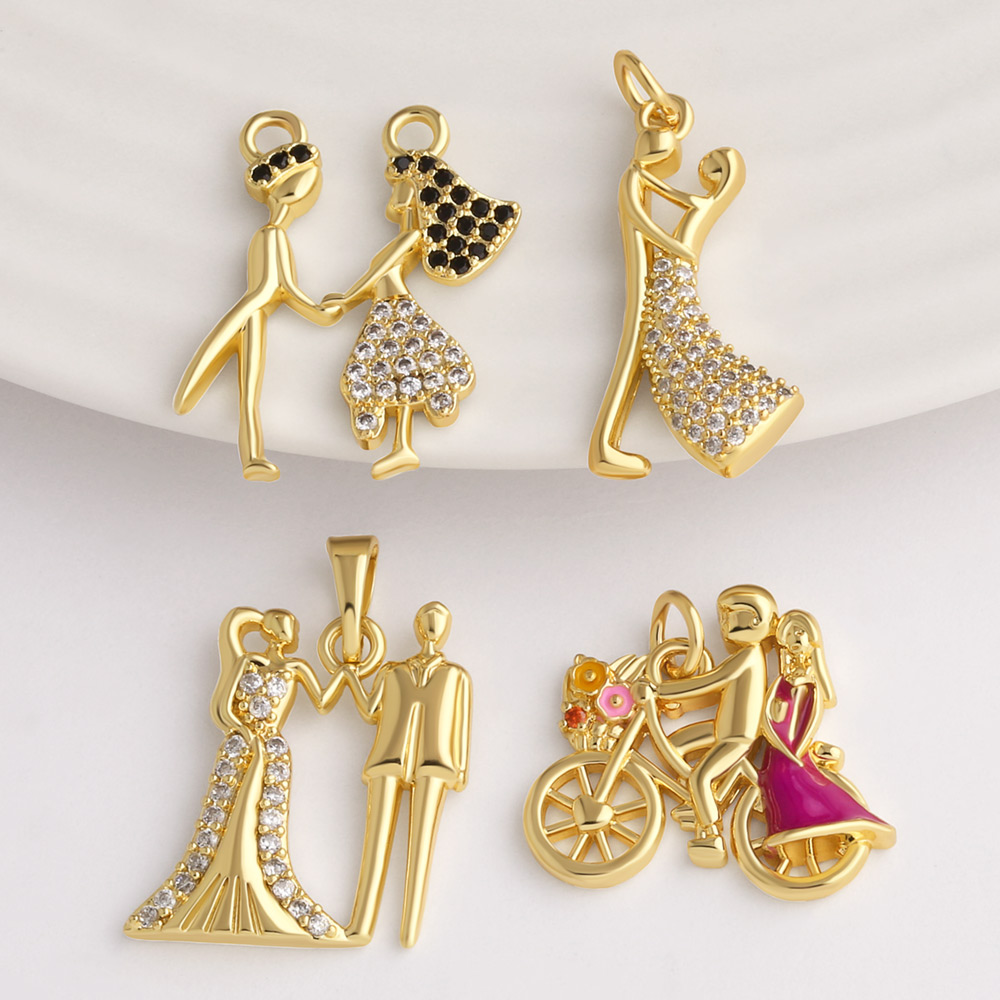 Jewelry Making For Couples - OCESRIO قلادة نحاسية مطلية بالذهب للزوجين
