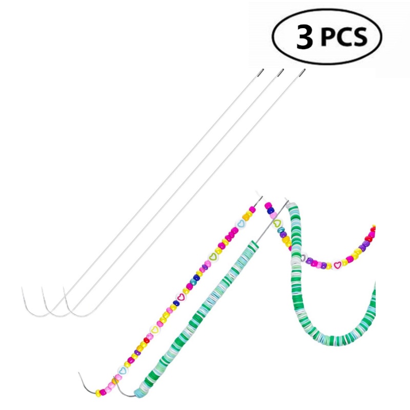 Beading Needle Fine - 3 قطعة إبر الديكور المنحنية الفولاذ