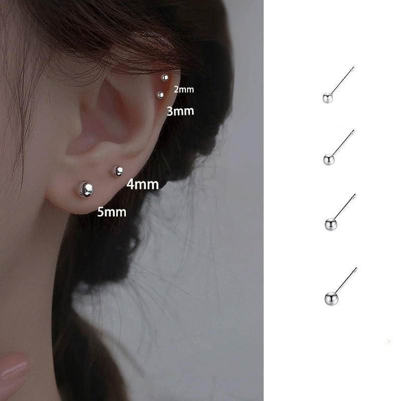 Beading Needle Fine - أقراط مسمارية كلاسيكية صغيرة للجنسين من