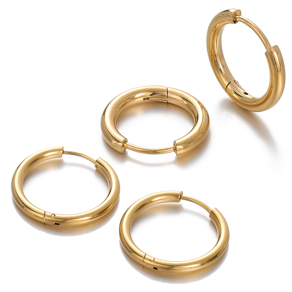 Jewelry Making For Adults - قطعتان من أقراط دائرية من الفولاذ