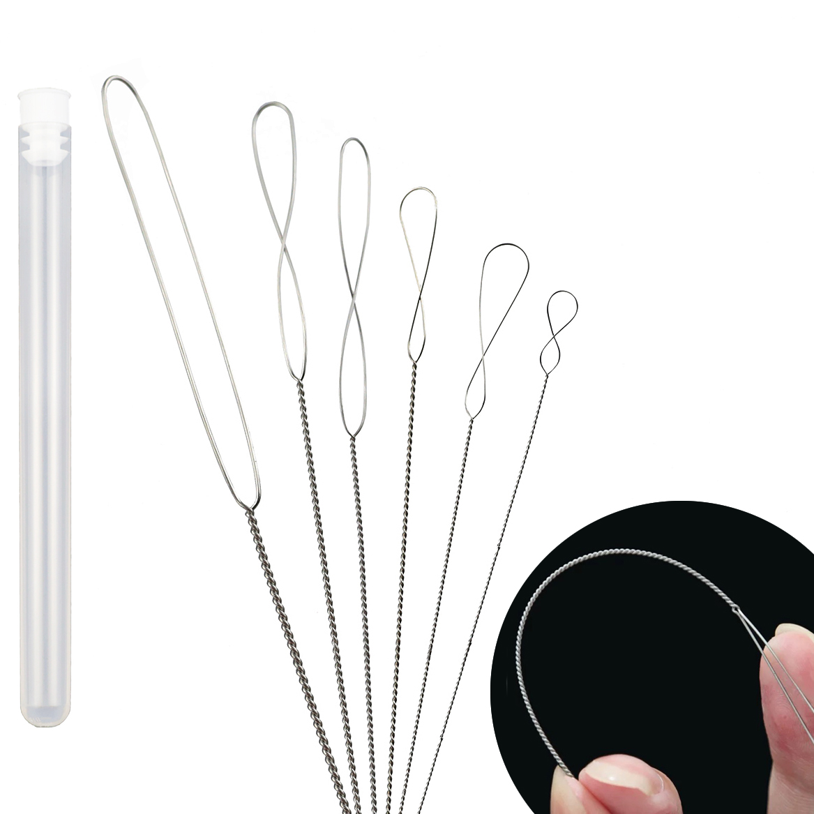6Pcs/lot 0.2-0.7mm ملتوية دبوس - مراجعة Beading Needle Fine وسعره