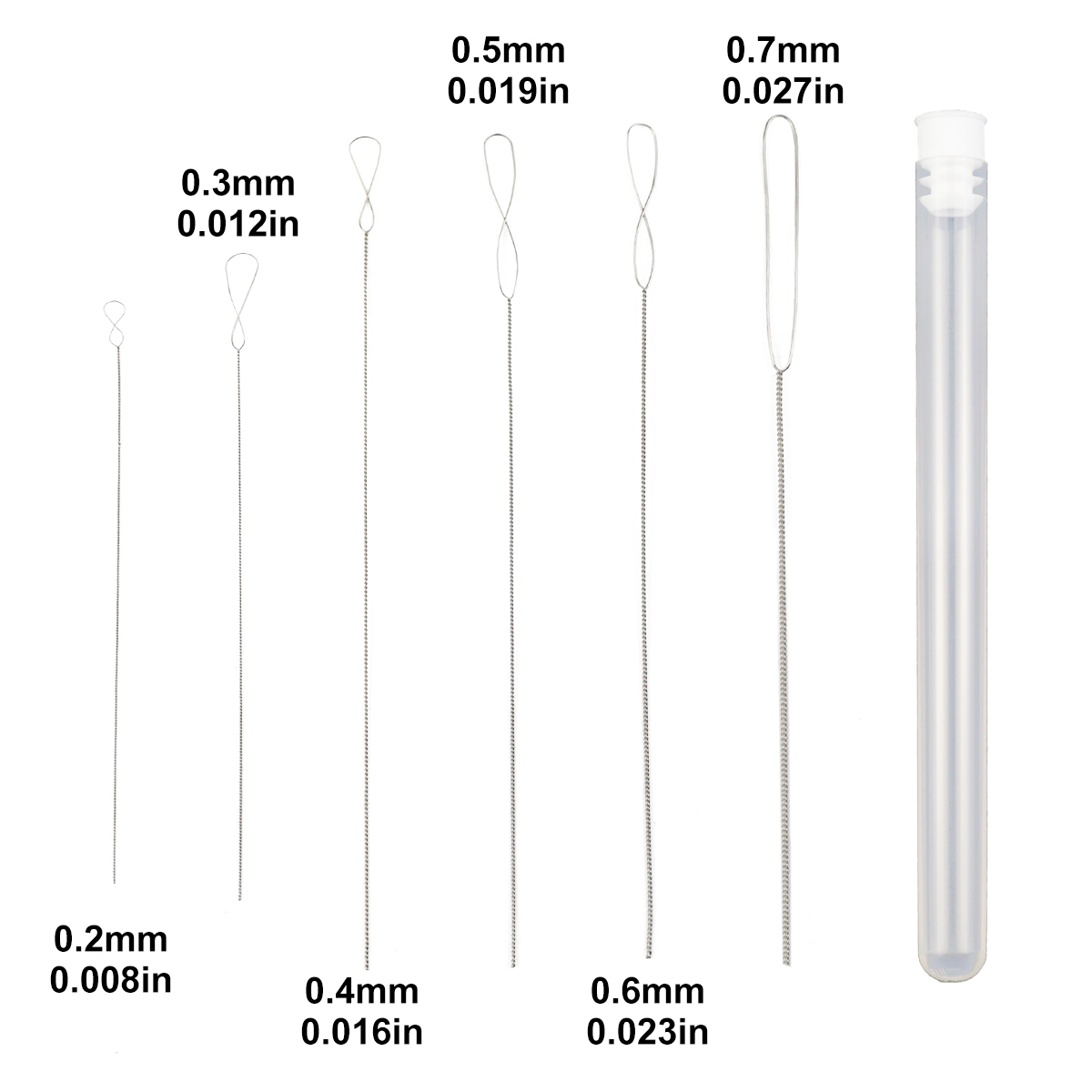 6Pcs/lot 0.2-0.7mm ملتوية دبوس - مراجعة Beading Needle Fine وسعره