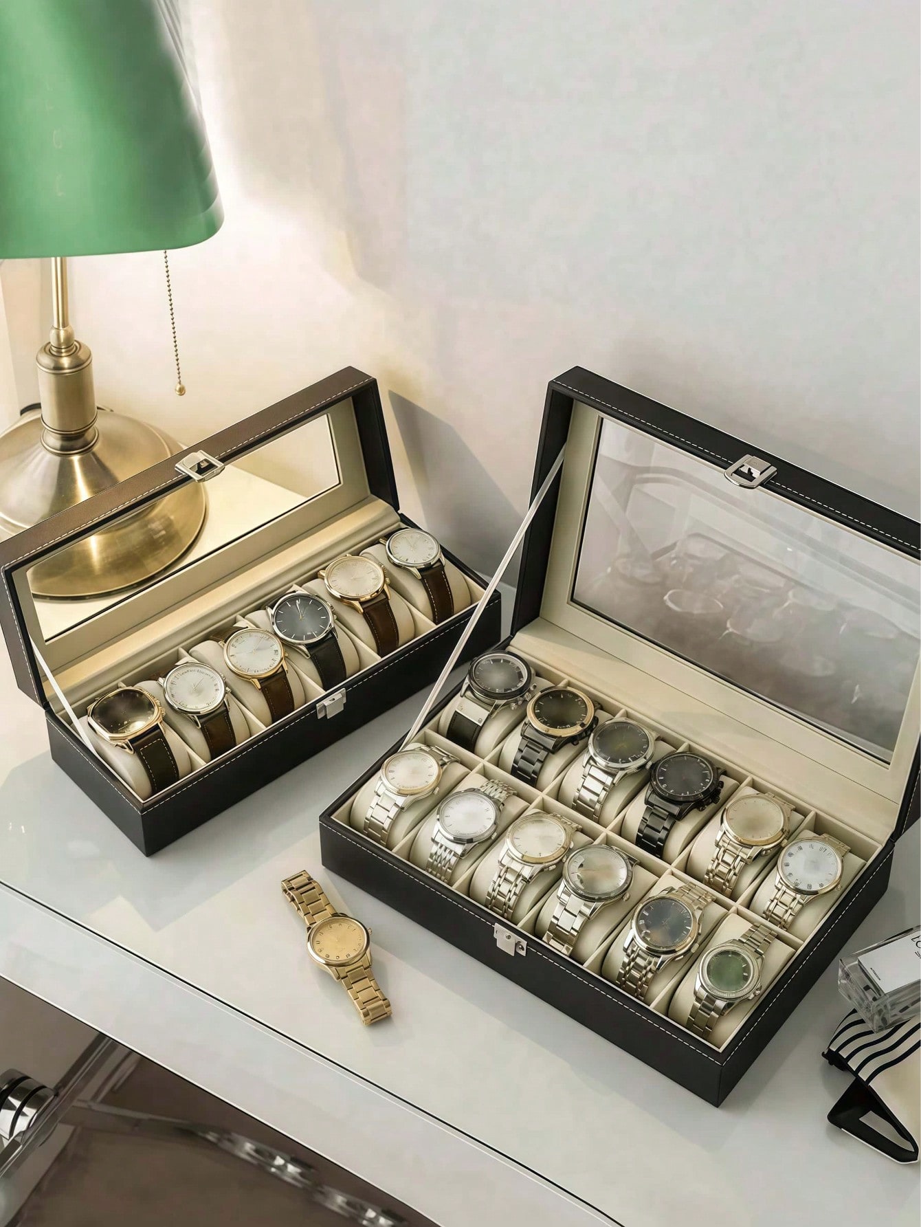 صندوق ساعات جلدي مع قفل، علبة  - مراجعة Jewelry Making Box وسعره