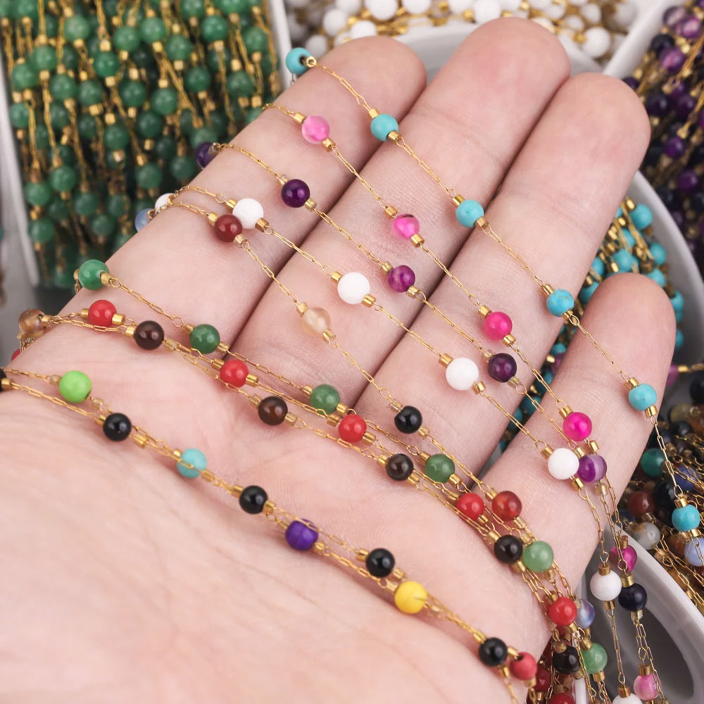 سلاسل خرز دائرية من الفولاذ ال - مراجعة Jewelry Making Gemstones وسعره